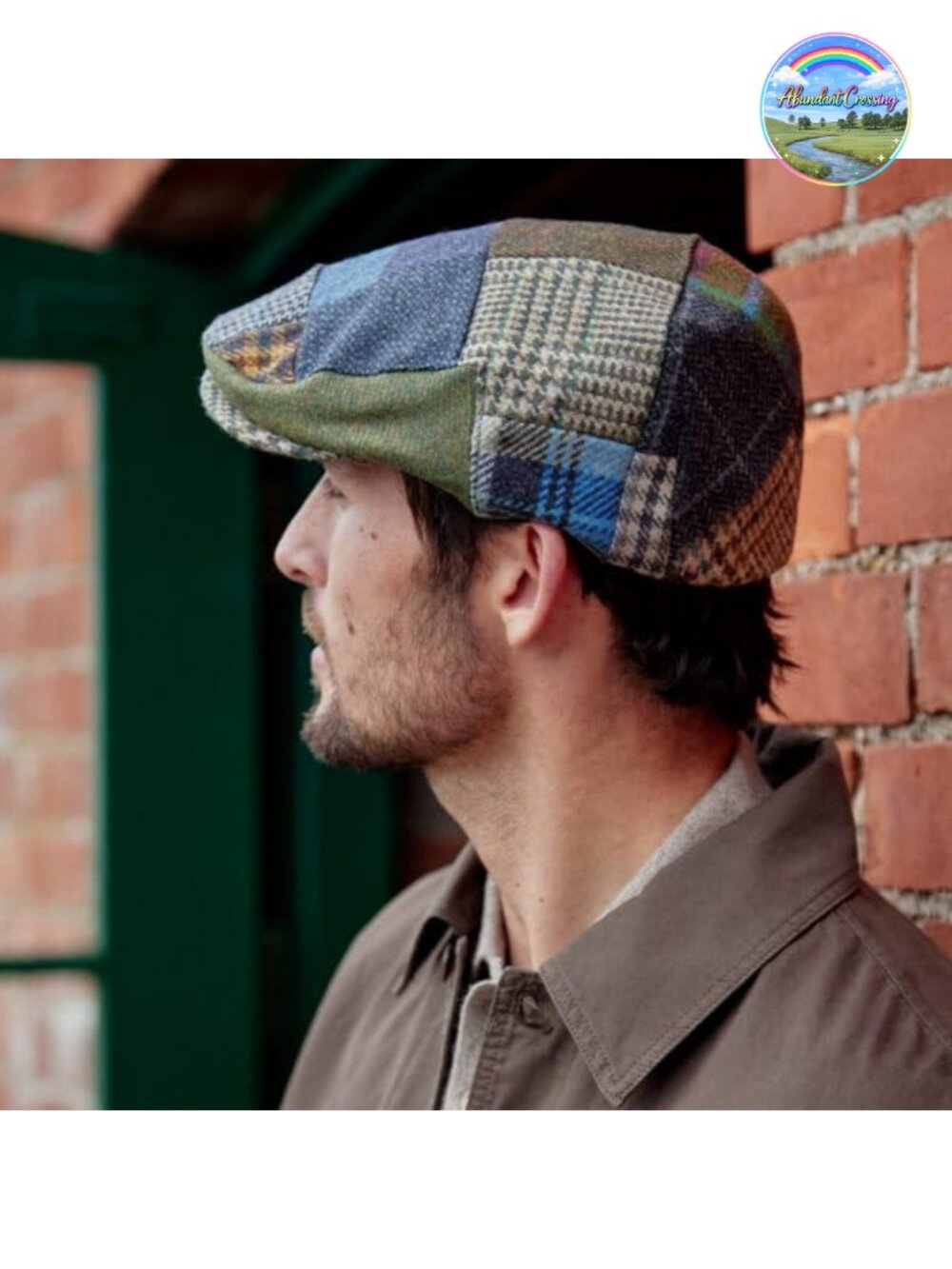 100% Irish Wool Newsboy Flat Cap - Patchwork Style